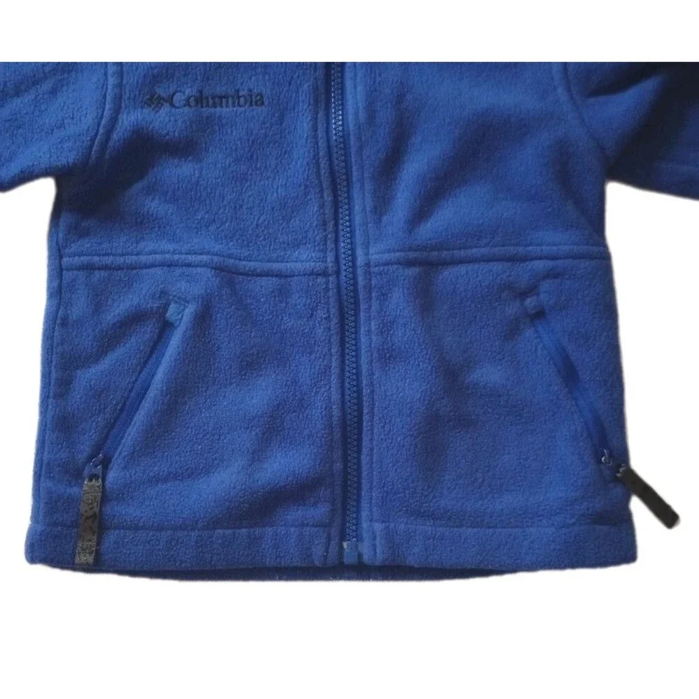 Columbia Jacket Blue Fleece Full Zip Lightweight Outerwear Coat sz 4T Boys